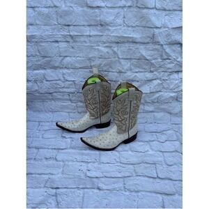 Vintage Revolution Boots Western Cowboy Boots White Brown Size 25.5